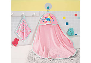 Baby Born Bath Hooded Towel Set